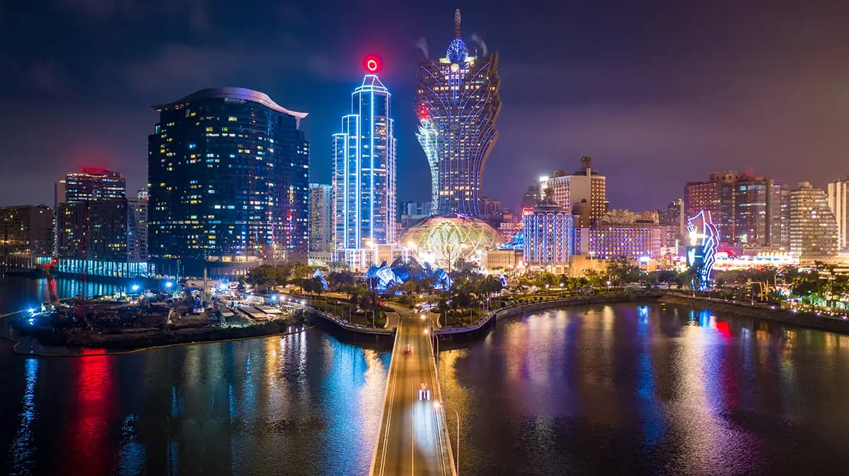 Macau Kasinos bei Nacht