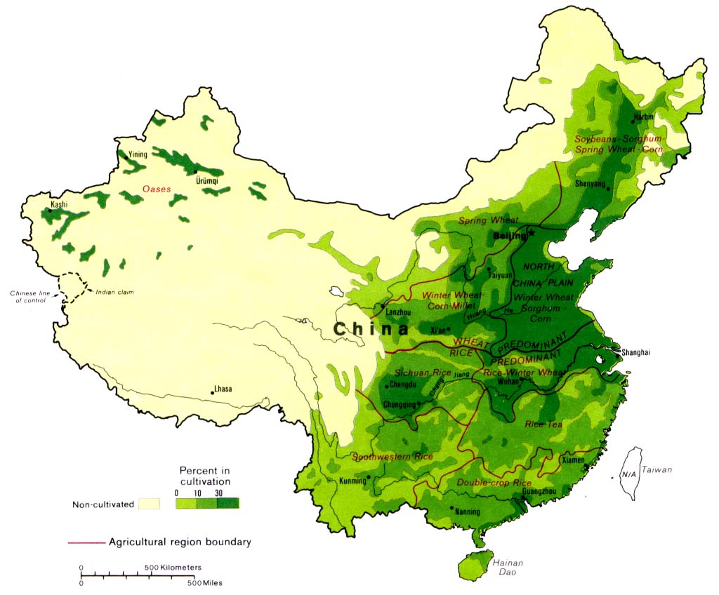Landwirtschaft und Anbaugebiete Chinas