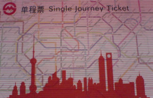 U-Bahn Shanghai Ticket Karte